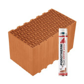 Блок керамический  Porotherm 44 Klíma Dryfix 